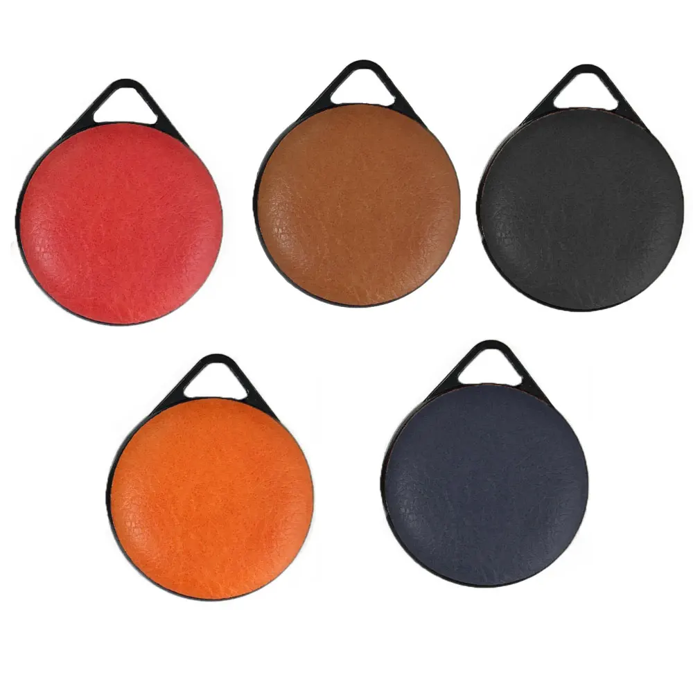 
2021 new arrival factory whole sale OEM ODM compostable PU leather keyring protective case for apple airtags case 
