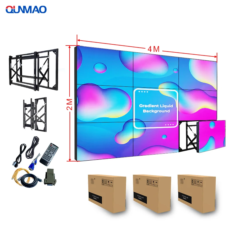 Qunmao уникальный дизайн настенный ЖК-дисплей для помещений 2k 4k Uhd ультратонкий ночной клуб настенное видео концертов и мероприятий