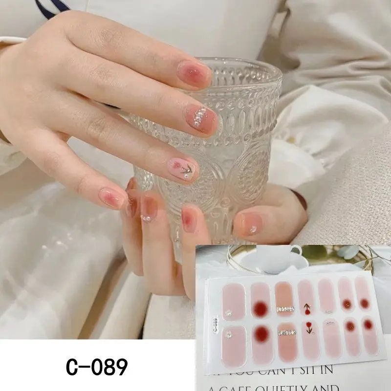 Semi Cured Wraps Long Lasting Gel Nail Stickers Sticker Decals Nail Gel Stickers UV Crayon Gel Paint For Nail