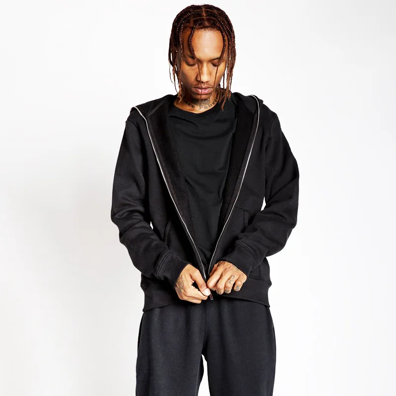 Custom bulk full face zip hoodies mens design logo blank fleece fitness casual men full zip up hoodie