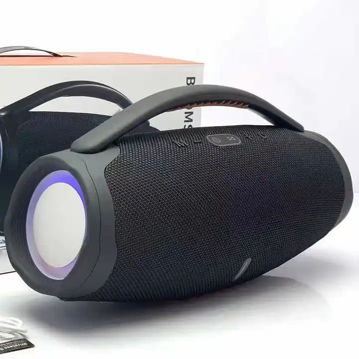 2025 Hot RGB LED Super Boombox 3-Speaker 20W Bass Wireless Portable BT Speakers Waterproof Handle for Home & Outdoor Parties