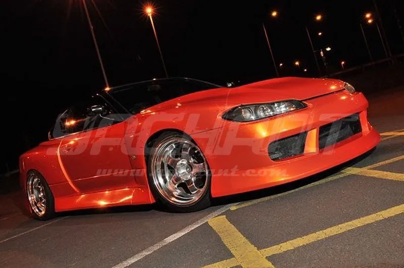 Trade Assurance Fiber Glass FRP Wide Body Kit Fit For 1999-2002 S15 BN Style Car Body Set Bumper Flare Side Skirts Fender