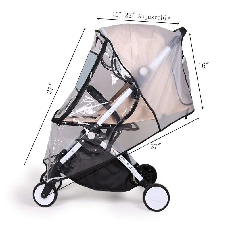 High Transparency Baby Stroller Rain Cover Protection Windproof Waterproof Stroller Rain Cover Fashion EVA Film Stroller Cover