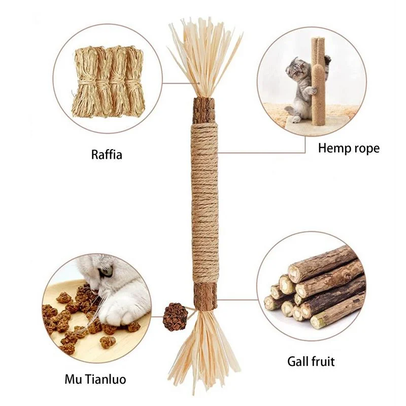 Wholesale Indoor Cat Chew Toys Actinidia Polygama Silvervine Cat Kitten Toy Matatabi Stick