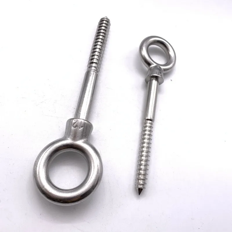 M8 M10 Stainless Steel Eye Wood Screw Eye Bolt Screw with Thread For Outdoors