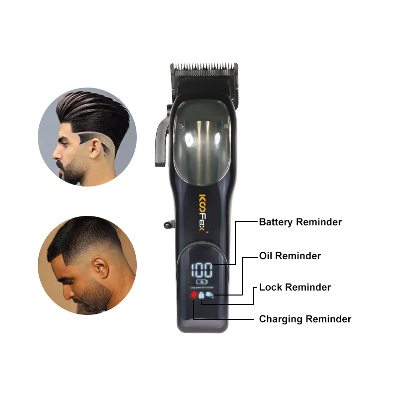 2024 KooFex High Torque Brushless Motor Hair Clipper 12000RPM BLDC Barber Cordless Hair Clipper