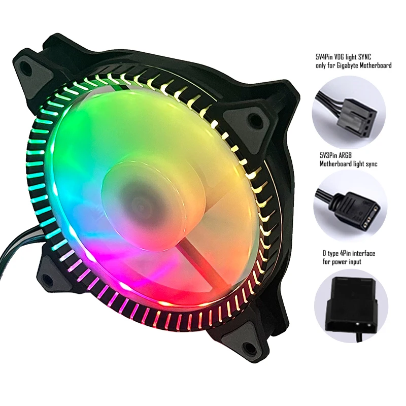 120mm PC Computer Case Cooling Fan  Divine Light Synchronous ARGB Fan