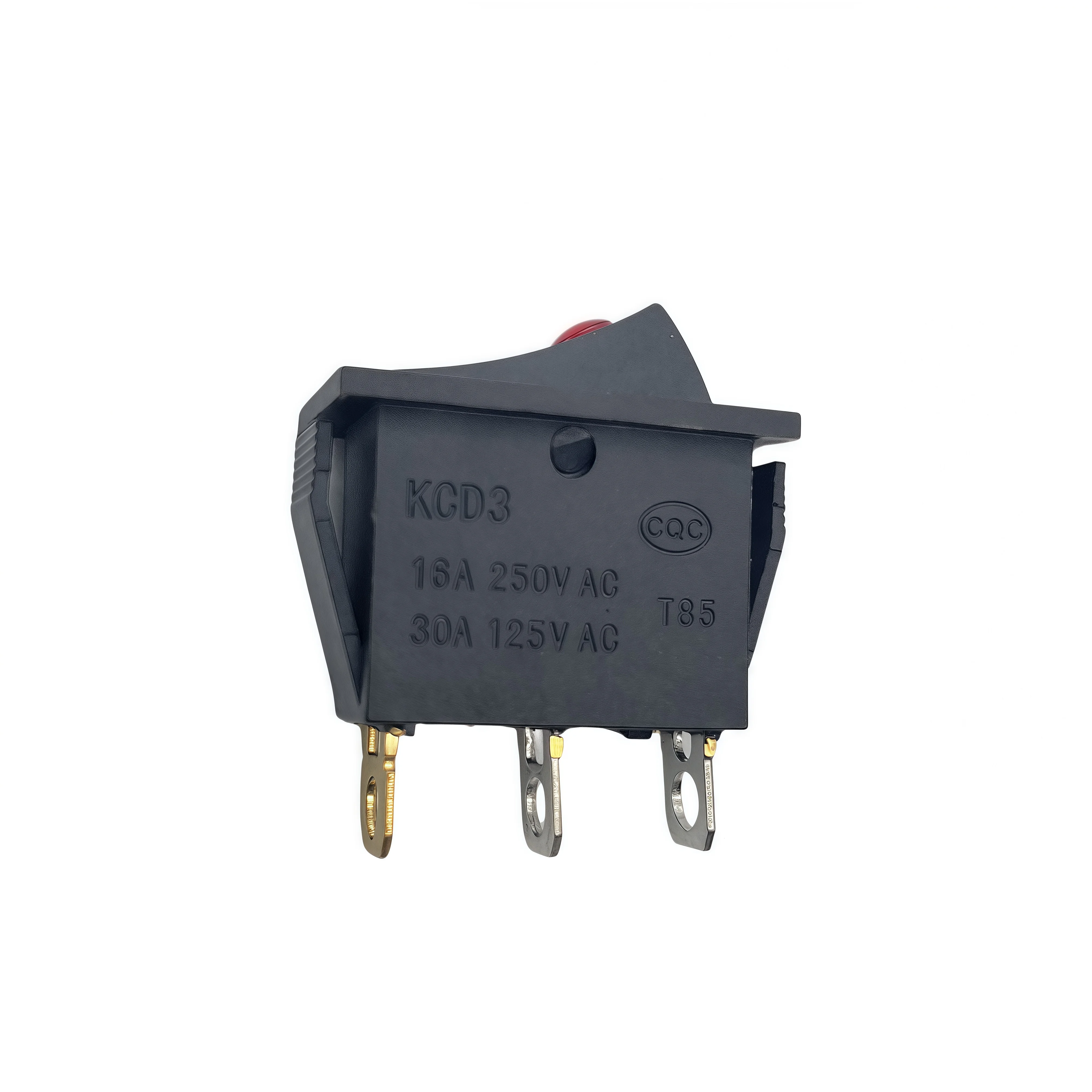 High Quality Rocker Switch KCD3 16A 250V 30A 125V 3PIN Electric Hot Pot Rocker Switch  Single cat eye switch