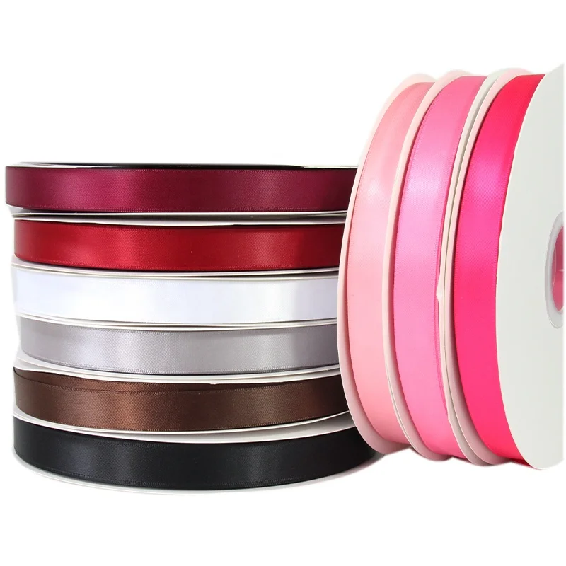 wholesale high quality 196 colors 7/8 inch or 19 sizes single side or double side satin ribbon for gift wrapping