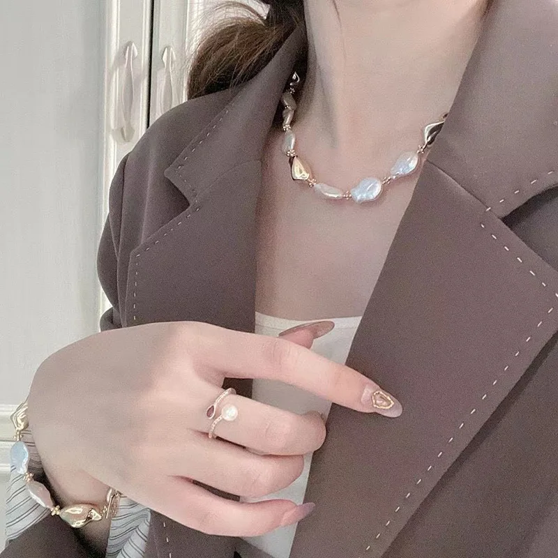 Irregular Baroque Pearl Jewelry Set OT Buckle 14K Gold Filled Fashion Jewelry Jewelry Sets For Girls