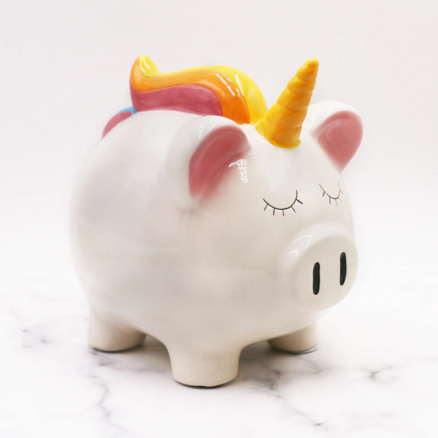 Personalized Cheap Custom Painting Ceramic unicorn Piggy Bank