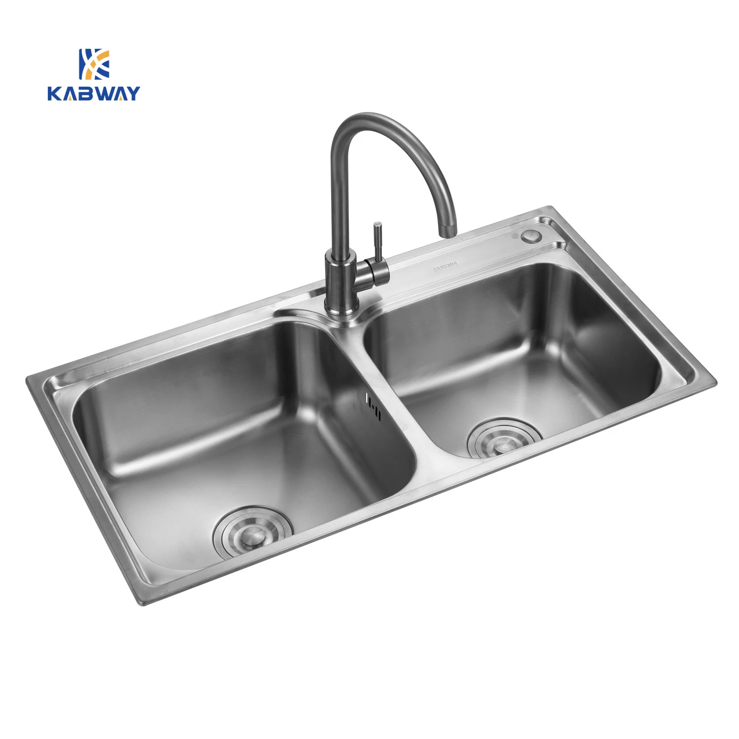 Stainless steel 201 undermount double bowl rectangle kitchen hand wash sinks