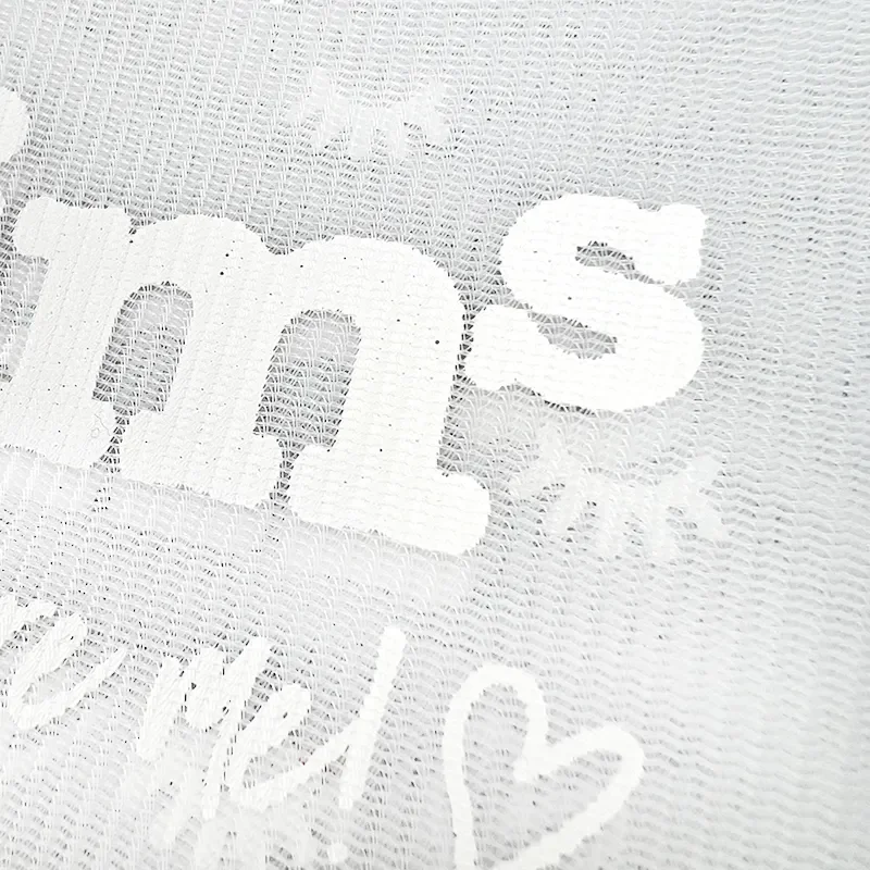 Custom allover printing logo polyester mesh drawstring laundry wash bag