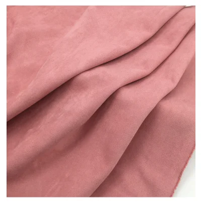 100% polyester 4 way stretch fake fur suede fabric for garment