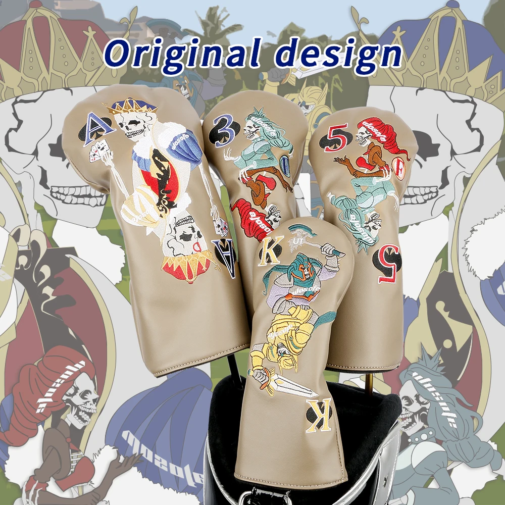 Factory Price PU Leather Embroidery Headcover Golf Wood Headcover Golf Driver Headcover