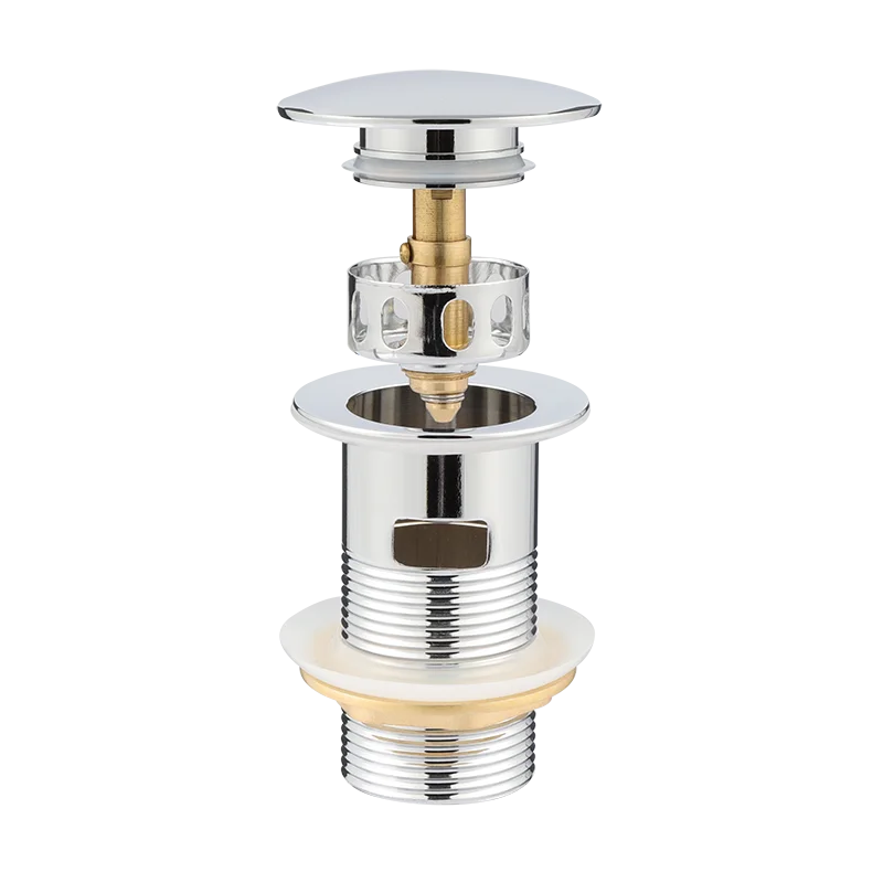 Bathroom Stainless Steel  Push Up Basin Waste Sink Water Drain Basin Drain Pop Up Drain Overflow Click Clack With Clean Filter