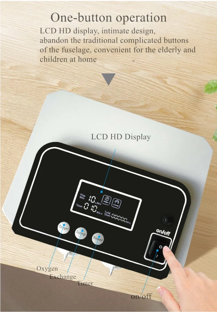 
Professional 10 Litros Medical Dual Flow 96% High Purity Oxygen Concentrator 10L 