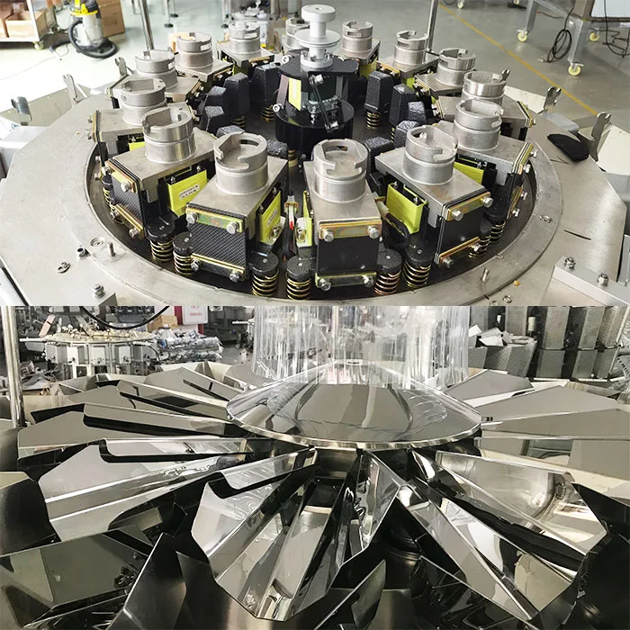 14 головок многоголовочные весы машина для взвешивания картофельных чипсов/фруктов упаковочная пищевых