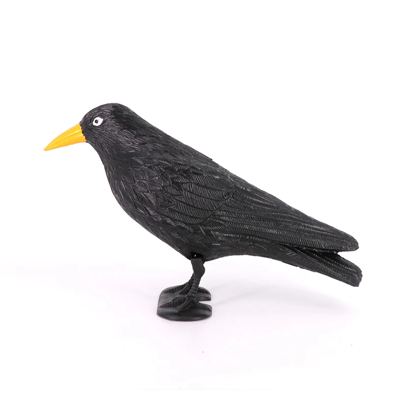 Stand Full Frame Shooting Hunting Equipment Plastic Black Crow Decoys w/Feet Stake