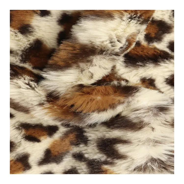 320gsm customized design printed polyester knitted  plush fabric fake rabbit fur PV fleece for garment and hometextile