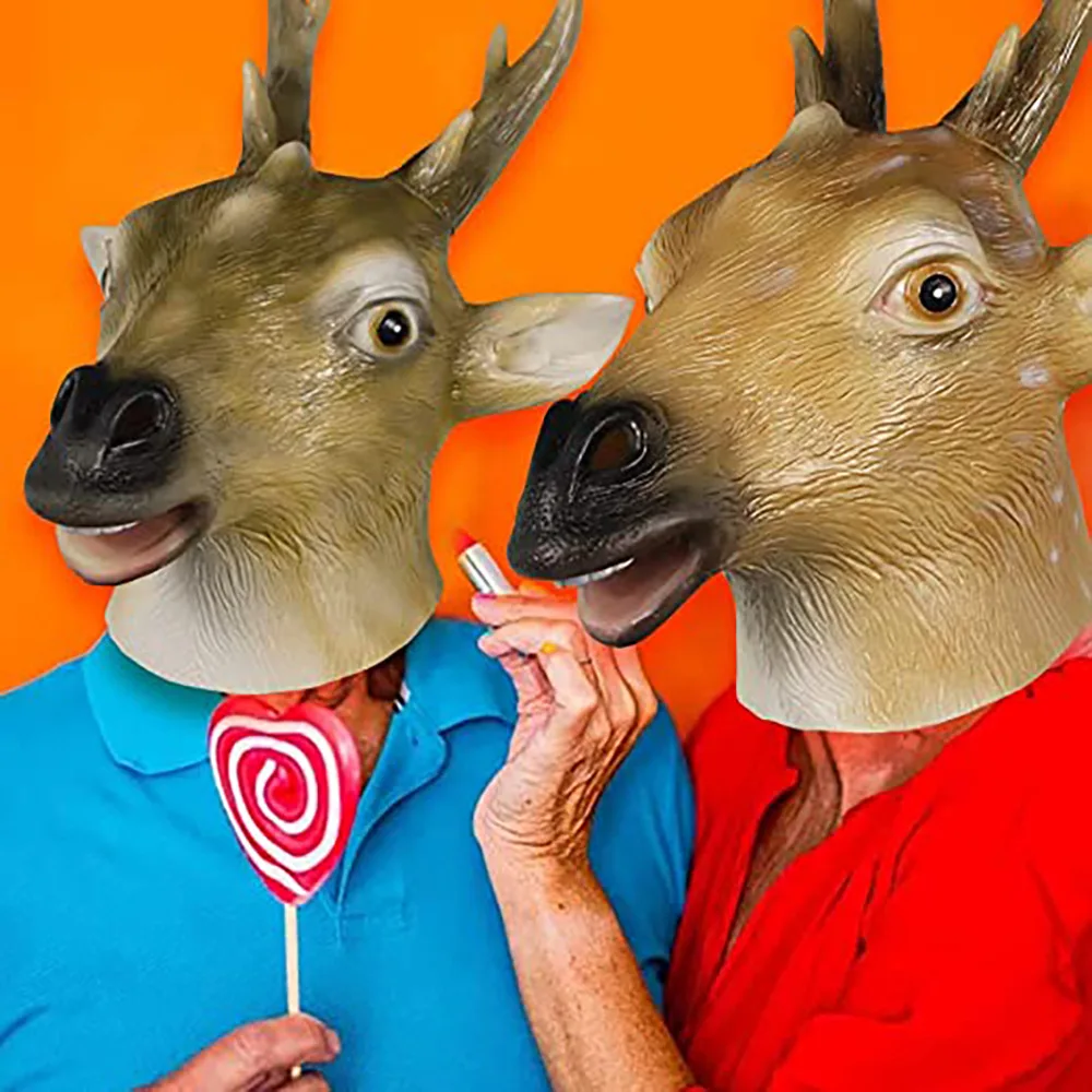 halloween revelry animal mask scary fox rave festival adult realistic latex fox head mask for costume led light up masks