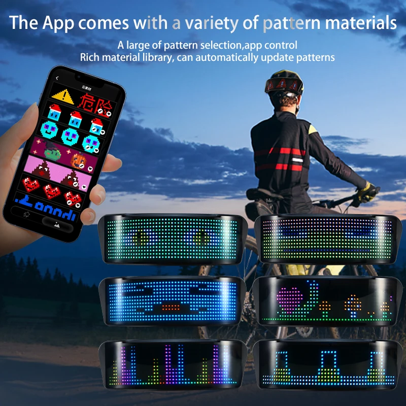 Led safety warning Helmet App Control DIY Text Drawing  LED display screen for Motorcycle bicycle