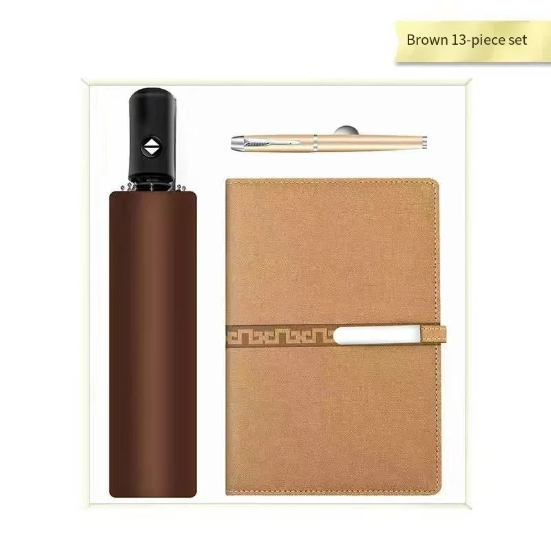 2025 New Design Custom Logo Colorful Corporate Luxury Gift Thermos Cup Notebook Pen Umbrella USB Flash Drive Business Gift Set