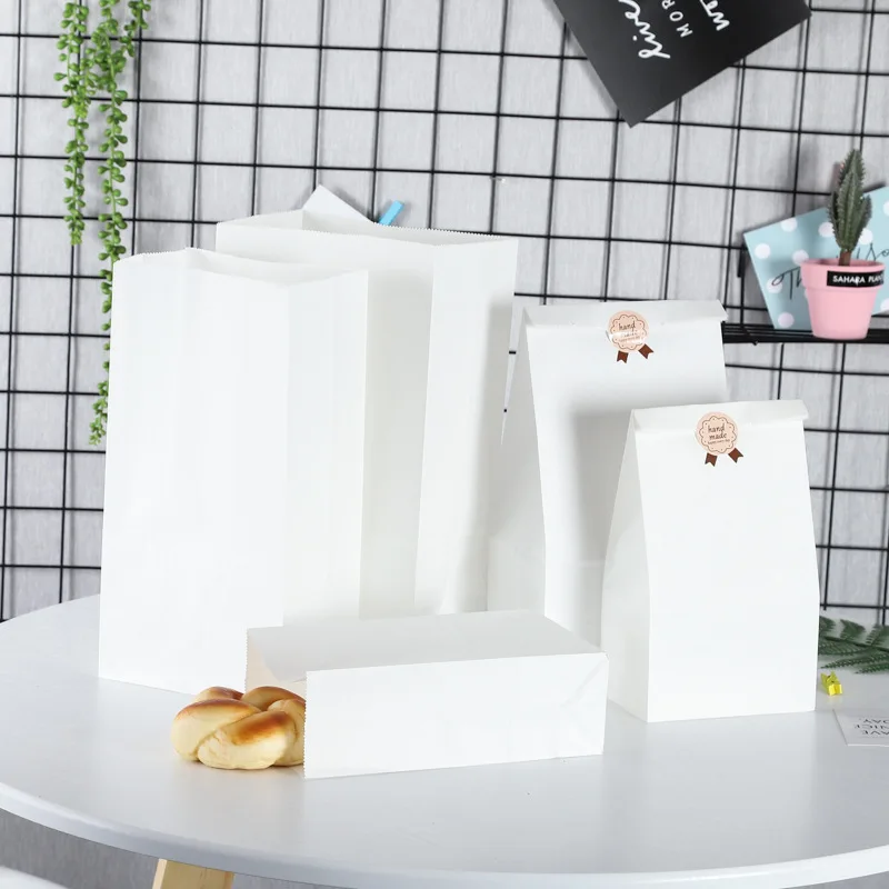 Disposable Oil-Proof Kraft Paper Bag Food Beverage Storage Flexo Printing Bread Hamburg Outtake Disposable Film Bread Hamburg