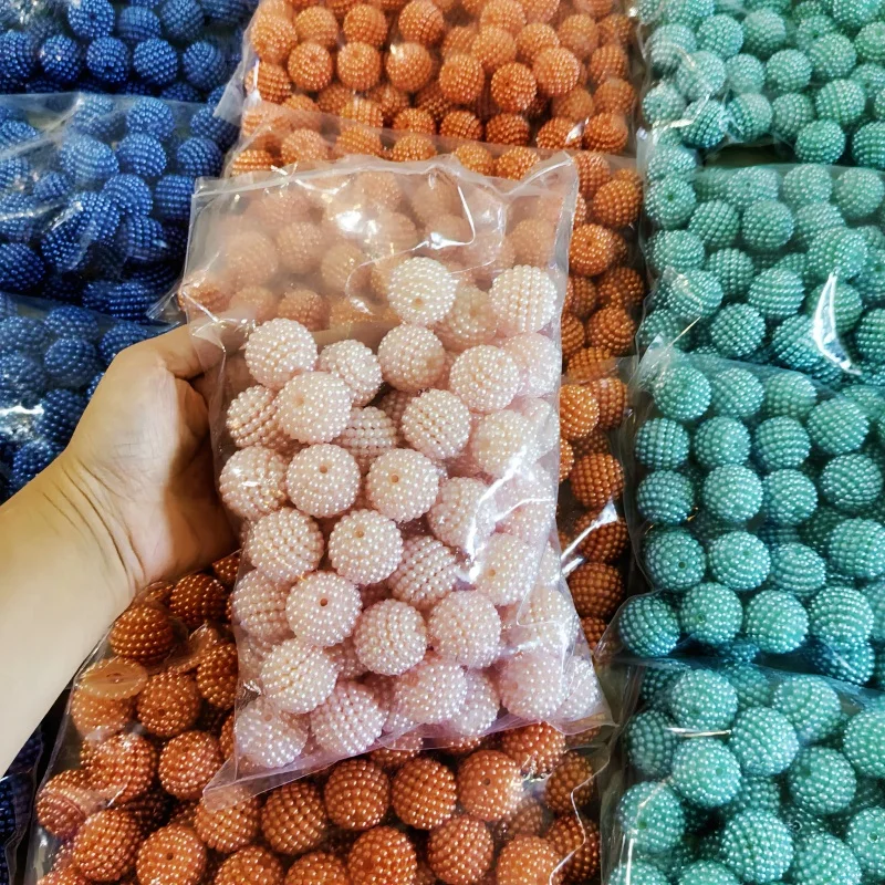 White Acrylic Beads 10mm 12mm 14mm 16mm 18mm 20mm ABS Berry Plastic Pearl Beads With Hole For DIY Bracelet Necklace
