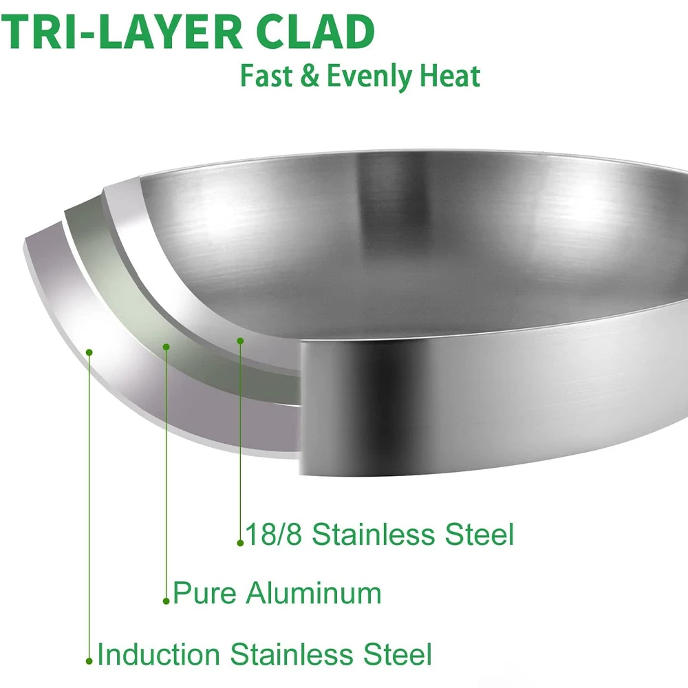 EXW Price Multifunctional  Frying  Pan Stainless Steel Sauce Pan Non-stick Sauce Pan Cooking ware Tools