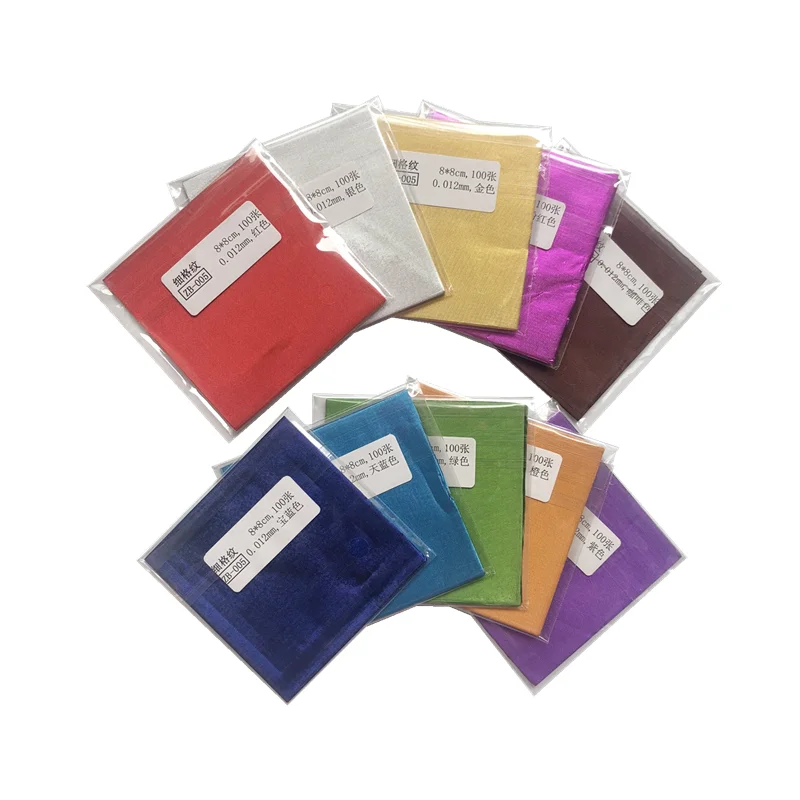 13*13cm Embossed 1 Various specification embossing golden aluminium foil chocolate paper