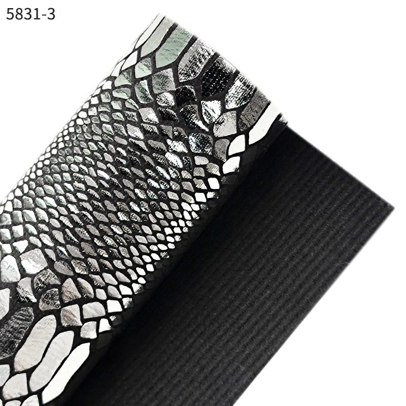 Wholesale 0.5-0.6MM Highlights Snake Pattern Making Hair Bow Soft Faux Leather