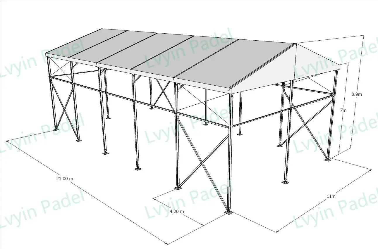 Easy Installation Wholesale Low Price Buy Tennis Paddle Padel Court Cover Tent Roof