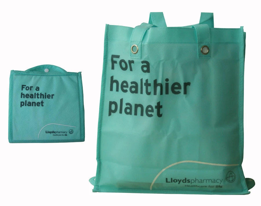 Vietnam Factory Non Woven Foldable Bag Sublimation CMYK Printed RPET Foldable Polyester Pocket Bag Reusable Shopping Bag