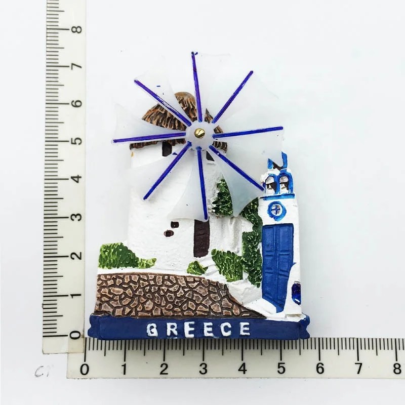 Custom polyresin 3d fridge magnets santorini souvenir resin refrigerator magnet greece