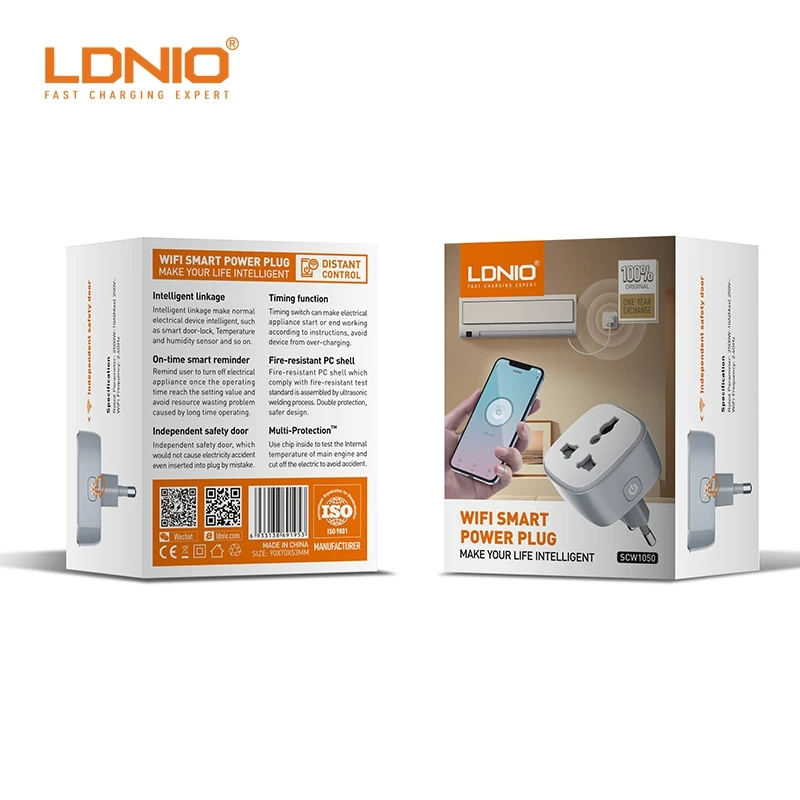 LDNIO SCW1050 2500W 10A ЕС США Великобритания розетка преобразования Беспроводное управление Wifi умный дом