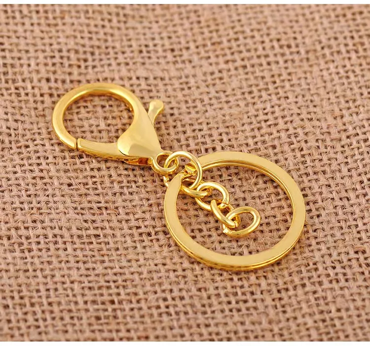 Electroplated gold silver key chain three piece set key chain metal key ring key chain wholesale key ring chain wholesale