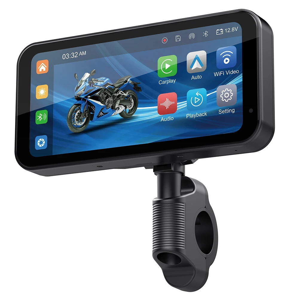 JMC 6.25 Inch Linux For Motorcycle Waterproof IPX7 Wireless CarPlay Android Auto BT Car Stereo CarPlay Monitor