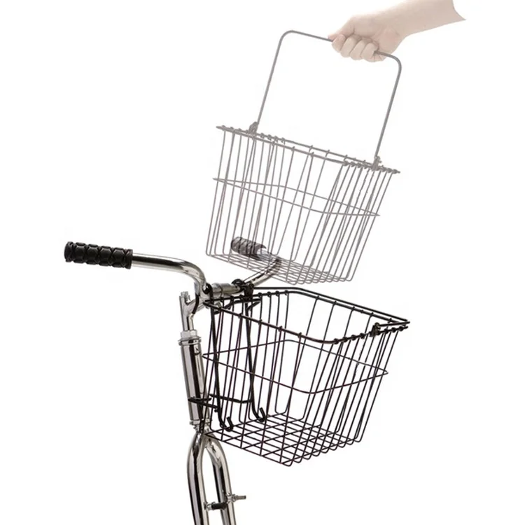 Factory Direct Sale Durable Metal Wire Bike Cargo Basket Front For Dog