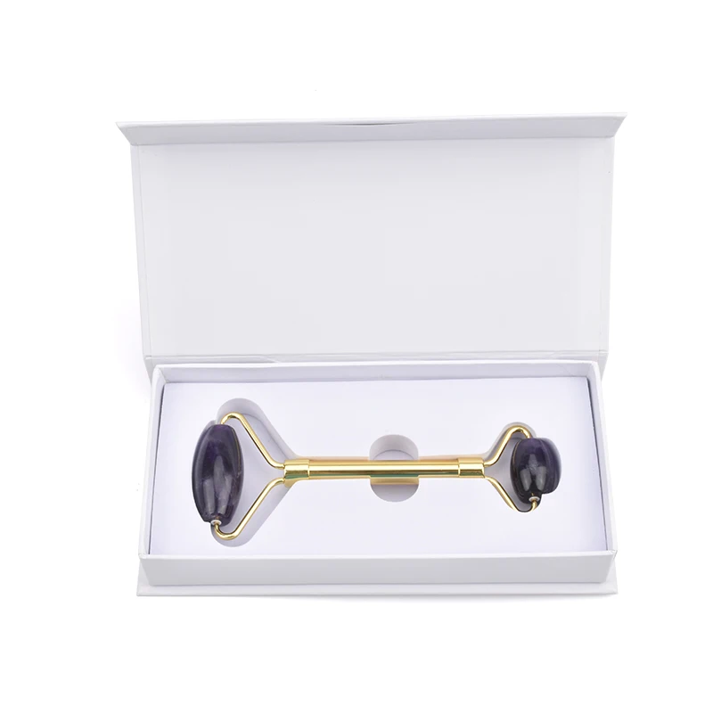 Natural Amethyst Gemstone Jade Roller for Facial -Aging Wrinkles,Puffiness Facial Skin Massager - Premium Authentic Stone