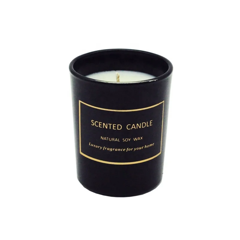 A three-piece black glass jar scented candle gift set