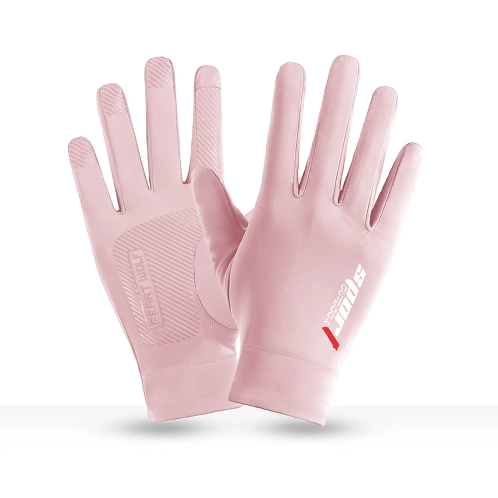 Sunscreen gloves summer ice silk  anti-ultraviolet riding driving non-slip gloves