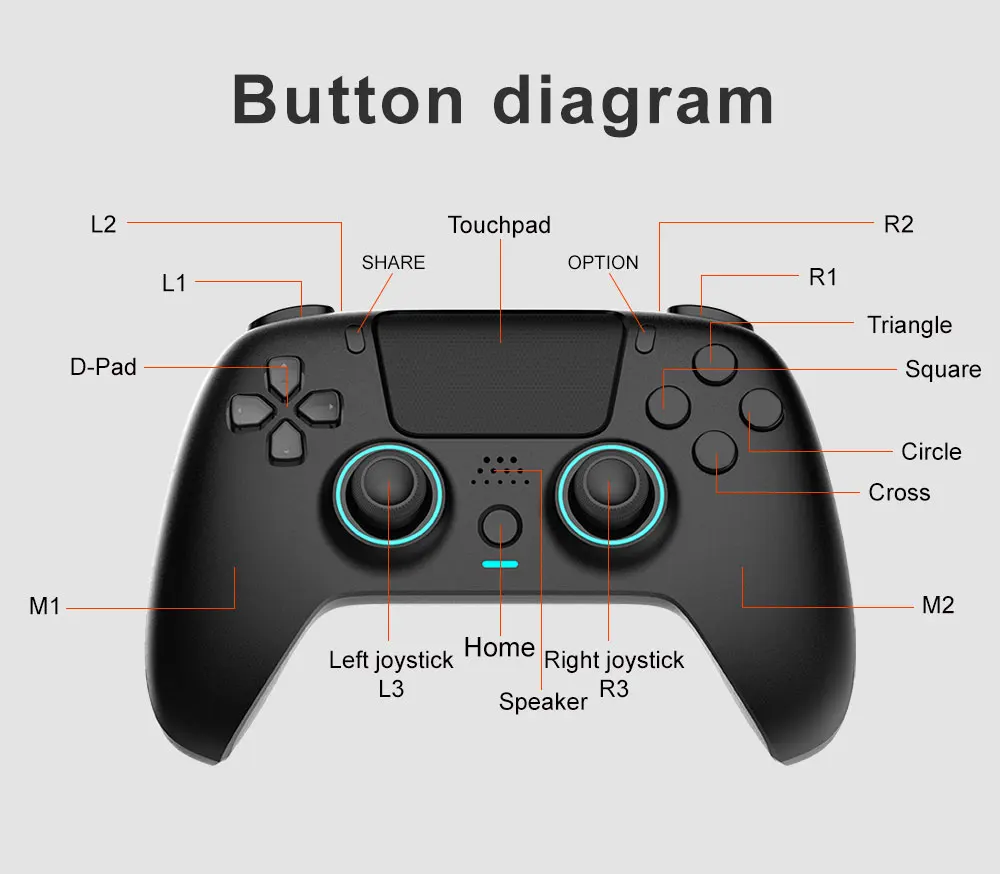 With Speaker Programmable Button Gamepad Blue-tooth Connection Battery Joystick High Vibration Feedback Wireless Game Controller