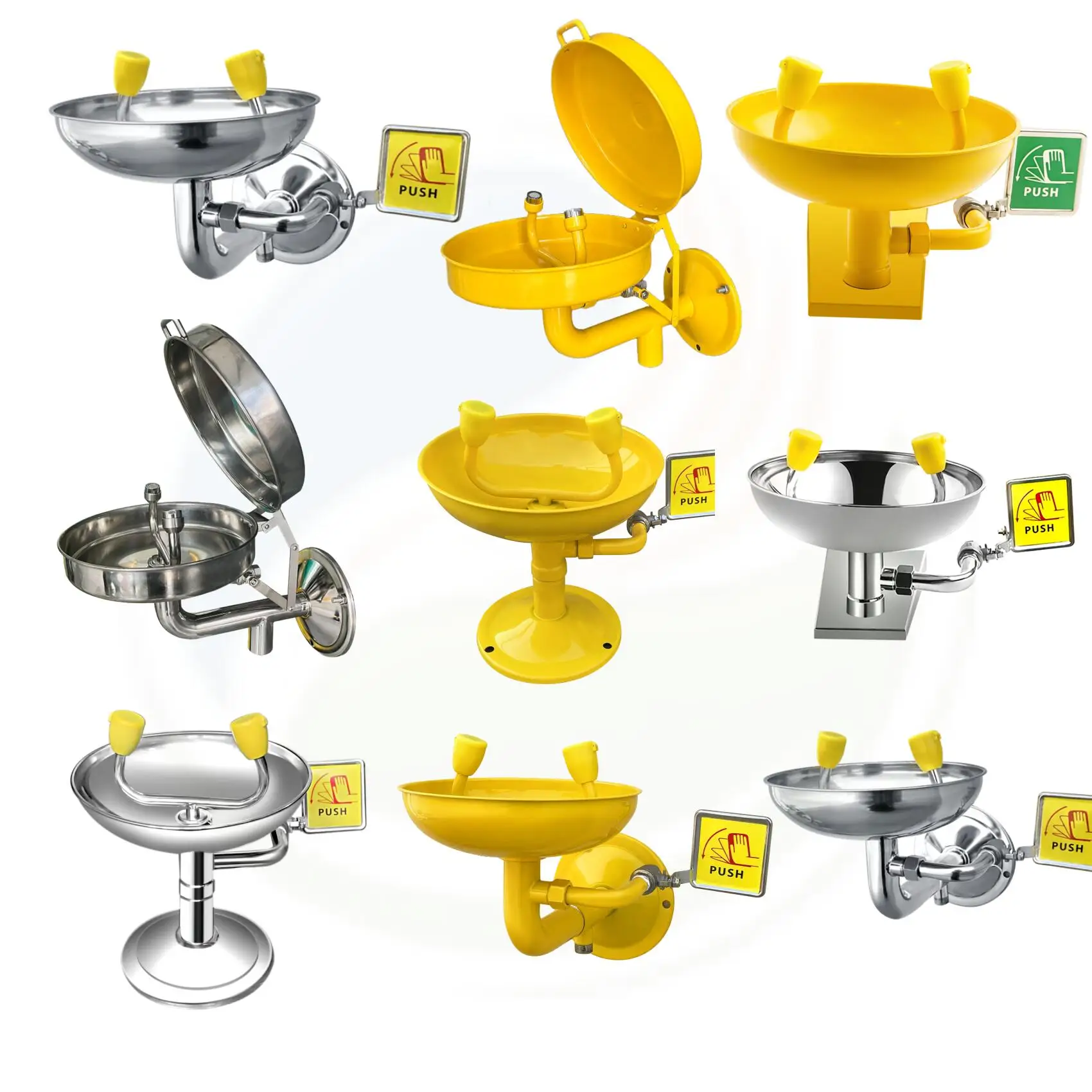 ABS Coating Wall Mounted Eye Washer Emergency Eyewash Station Professional Eye Wash Bowl Wall Type Eyewash Station