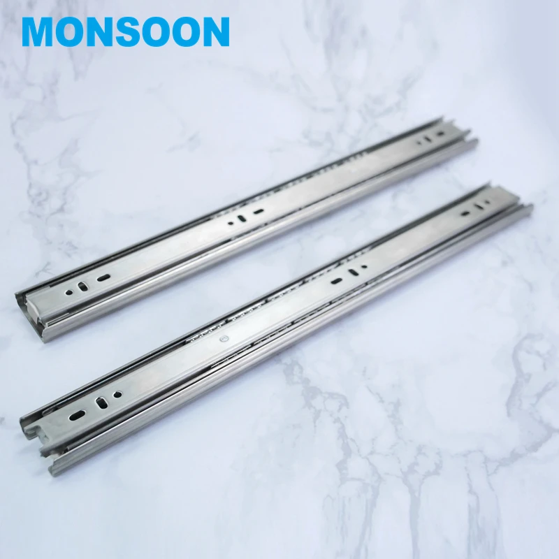Monsoon Hardware 45mm Full Extension Slide Ball Bearing Slide Stainless Steel Cabinet Drawer Slide for office