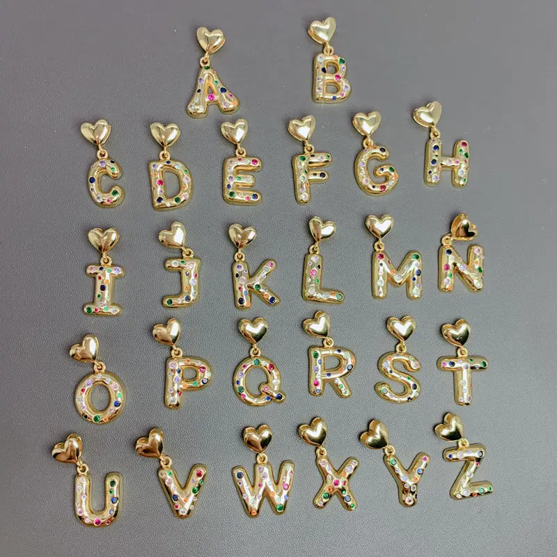 Изысканные металлические кристаллы, циркон, 26 букв, Подвески для изготовления ювелирных изделий, модные аксессуары для ожерелий «DIY»