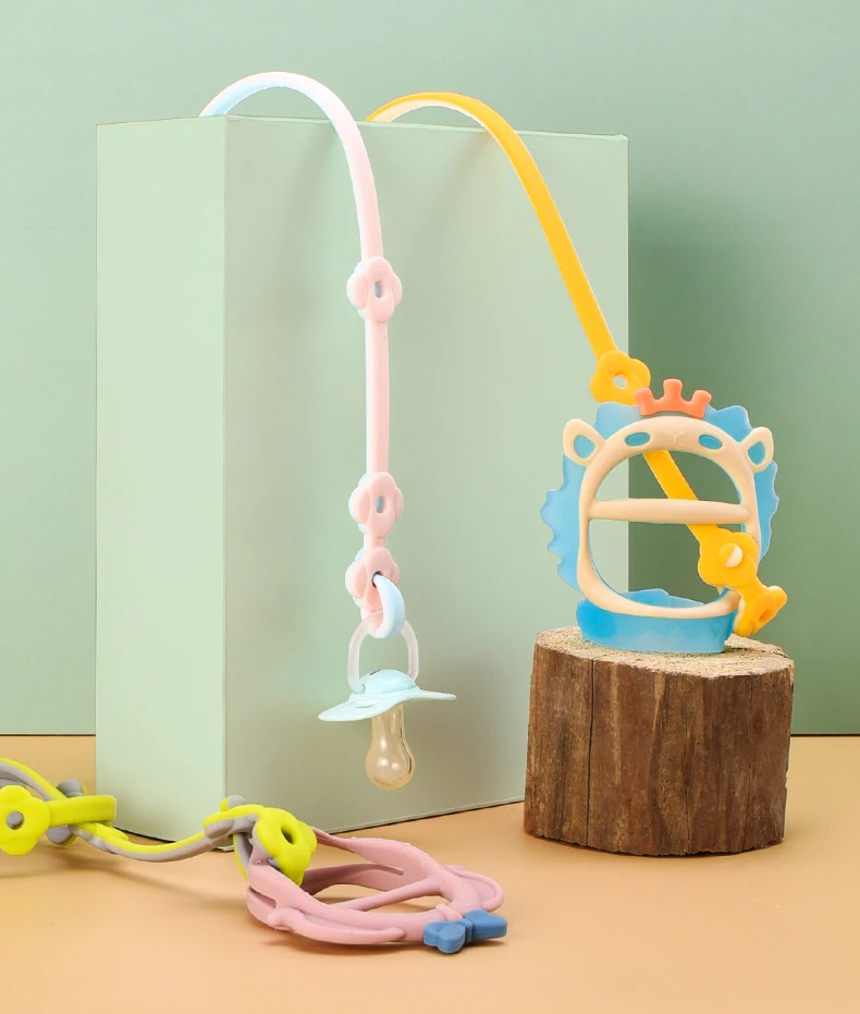 Professional safety Baby Toy Secure Straps Baby Leather Chain Toddler Bottle Toy Harness Straps Silicone Pacifier Clips