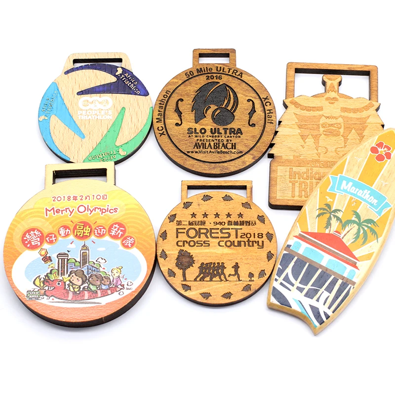 Wholesale Custom Engraving Wooden Medal, Design Wood Medals Made Of Wood