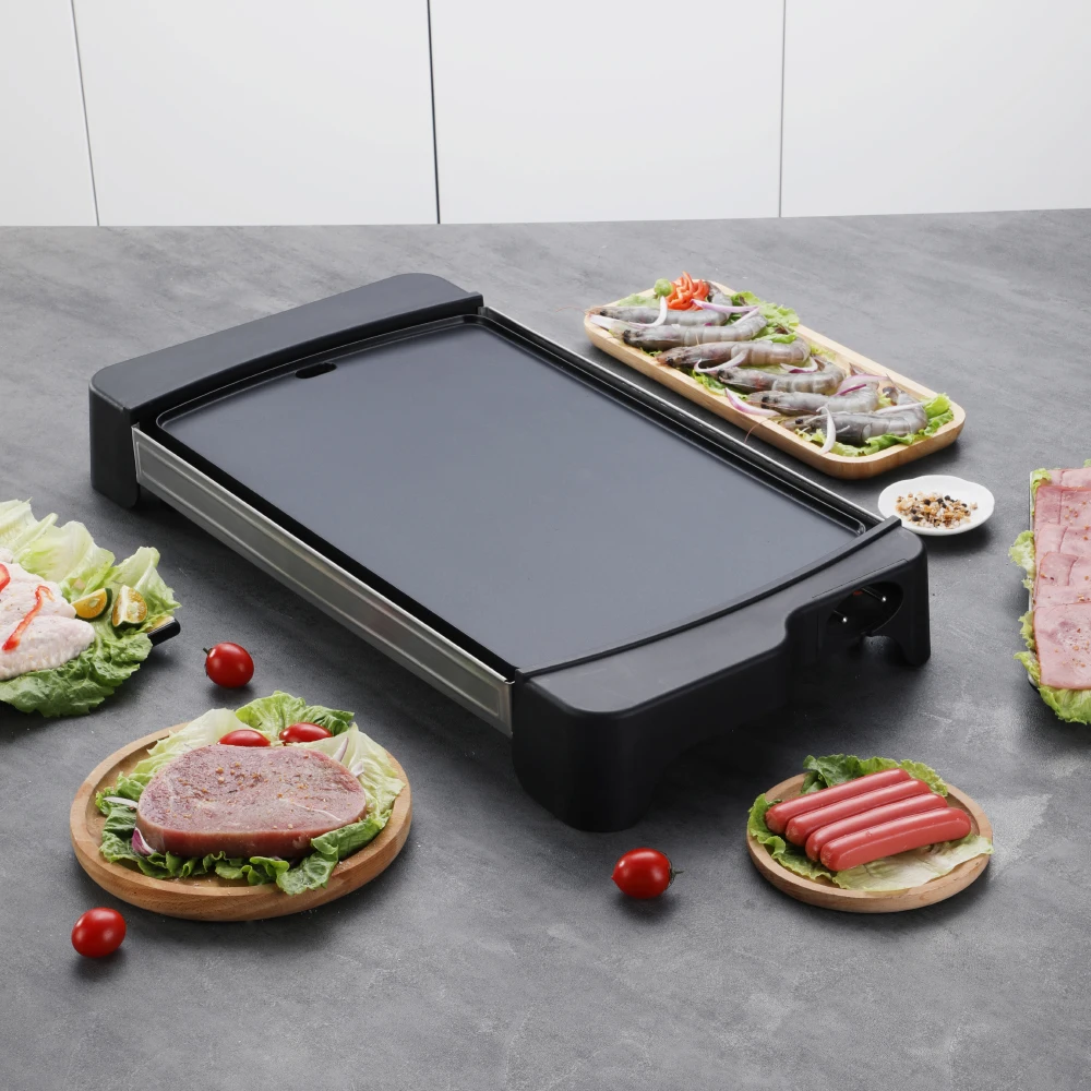 2600w Made In China Electric Smokeless Bbq Barbecue Indoor Press Full Flat Hot Plate Contact Grill