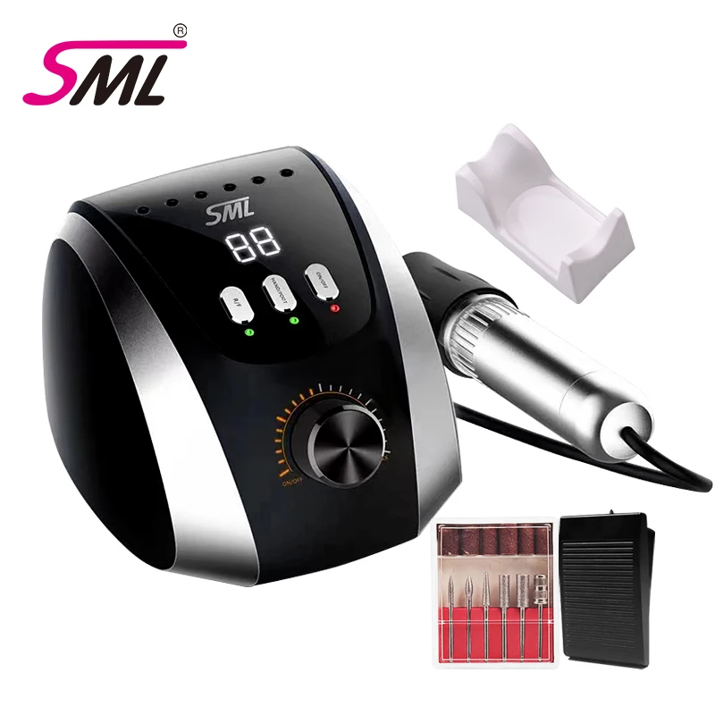 SML Portable Table Nail Polisher Nail Drill 35000 Rpm Low Noise 5 in 1 Electric E File Nail Drill Kit for Manicure